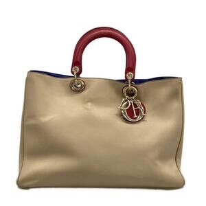 Christian Dior DIOR/ChristianDior Diorissimo Tote Bag Beige Red Blue